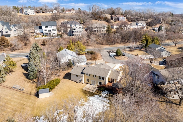 bird's eye view with a residential view