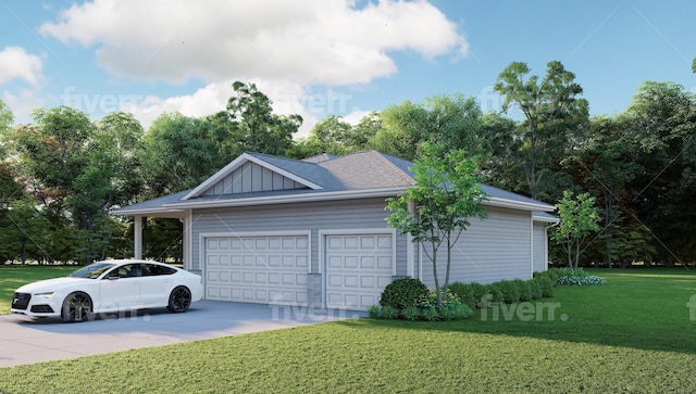 garage with concrete driveway