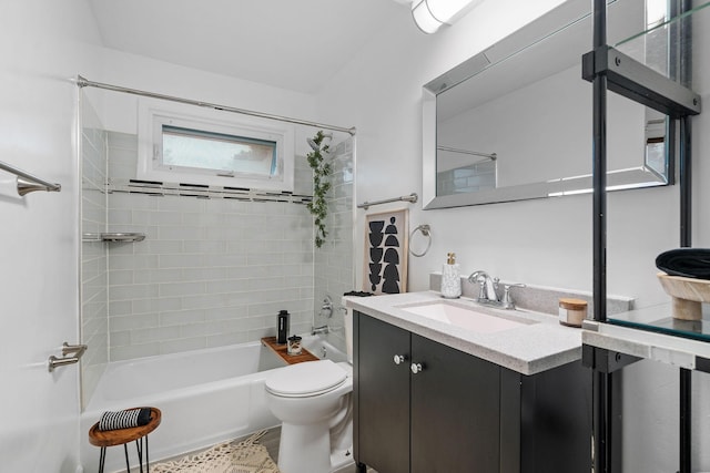 full bathroom with vanity, toilet, and shower / bath combination