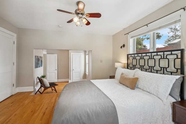 5026 Nokomis Ave, Minneapolis, MN 55417 - bedroom with light wood-type flooring, baseboards, and ceiling fan