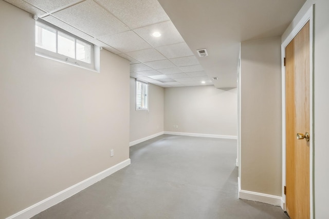 5026 Nokomis Ave, Minneapolis, MN 55417 - below grade area with recessed lighting, plenty of natural light, baseboards, and a drop ceiling