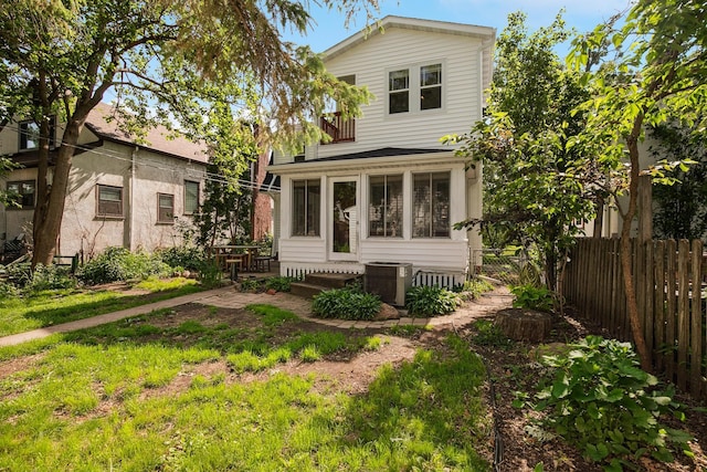 5026 Nokomis Ave, Minneapolis, MN 55417 - rear view of property with cooling unit and a balcony