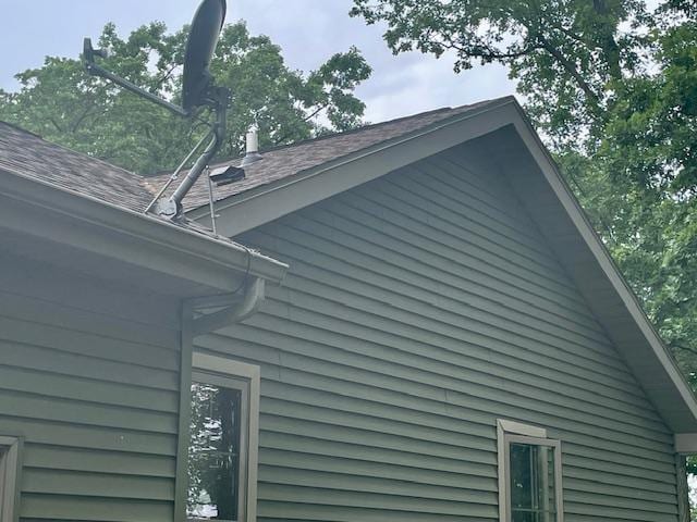 26909 Lake Ethel Rd, Girard Twp, MN 56515 - exterior view of a downspout and gutters