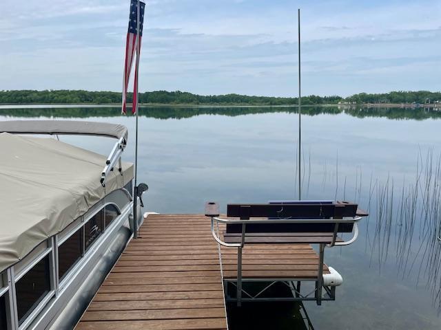 26909 Lake Ethel Rd, Girard Twp, MN 56515 - dock area with a water view