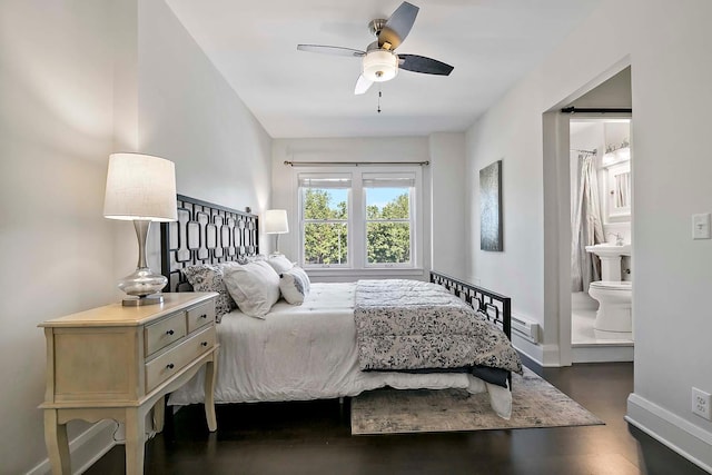 79 Western Ave N Unit 308, Saint Paul, MN 55102 - bedroom featuring baseboards, ensuite bathroom, and a ceiling fan