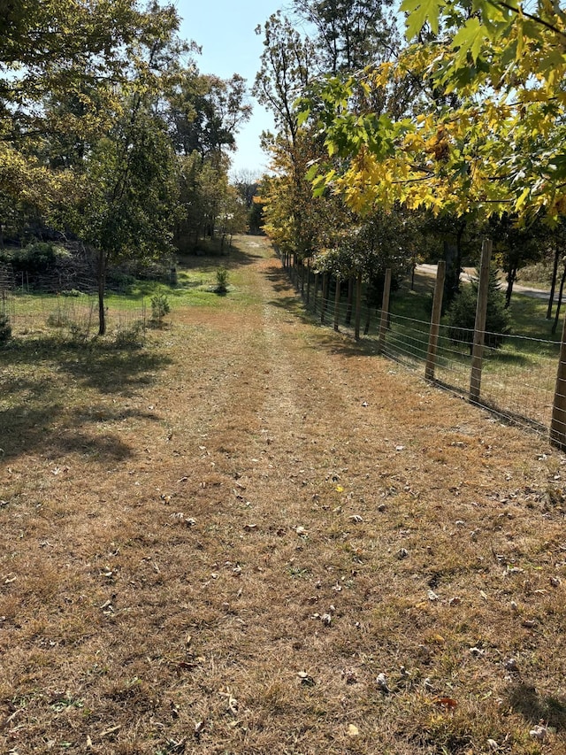 view of road featuring a view of countryside