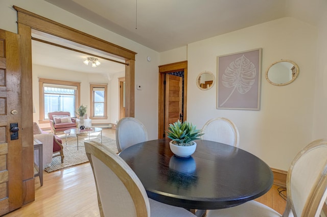 dining room featuring light wood-style flooring