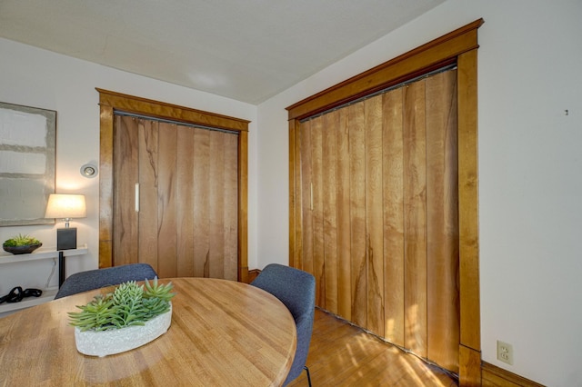 dining area featuring wood finished floors