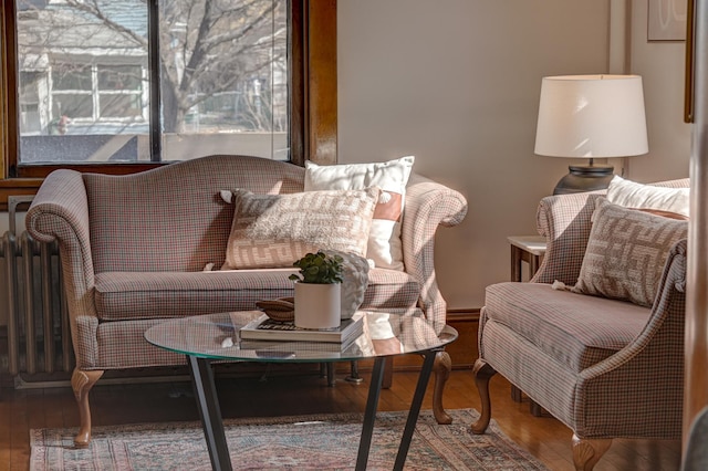 interior space with hardwood / wood-style floors