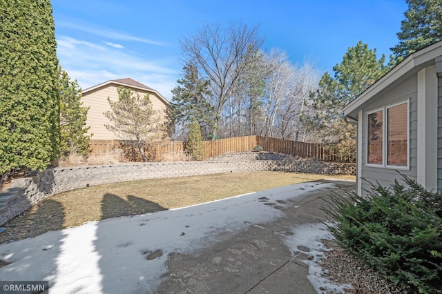 view of yard with fence