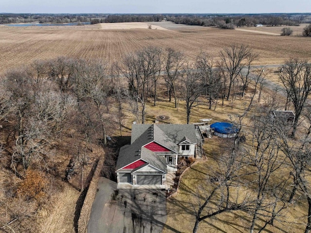 bird's eye view with a rural view