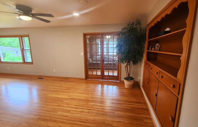 1013 8th Ave SW, Pipestone, MN 56164 - unfurnished room with light wood-type flooring, ceiling fan, and recessed lighting