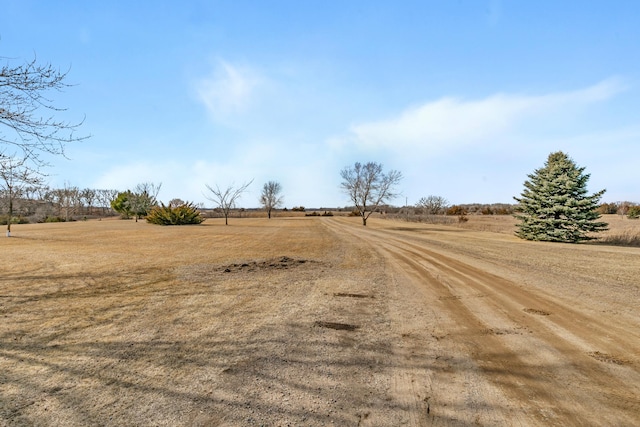 view of road with a rural view