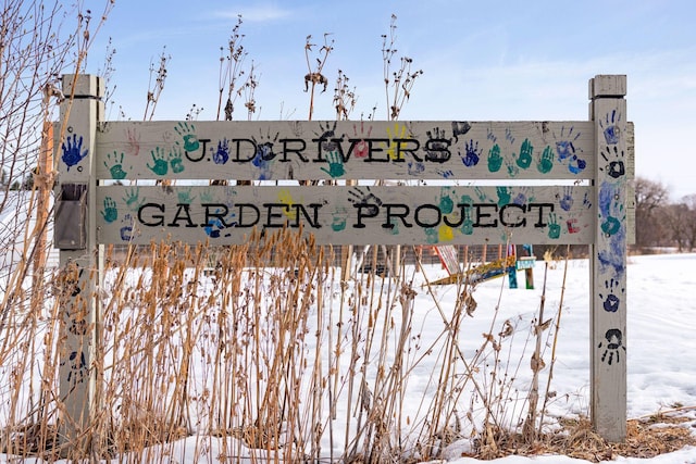 view of community sign