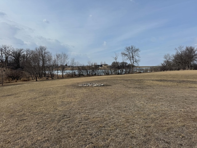 view of yard with a rural view