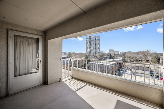 balcony featuring a view of city