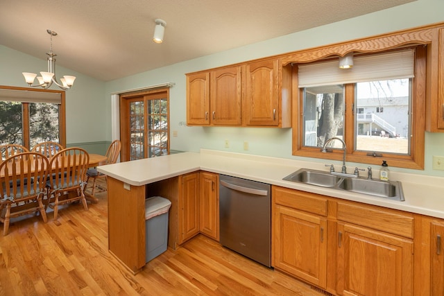 kitchen featuring dishwasher, a healthy amount of sunlight, and a sink