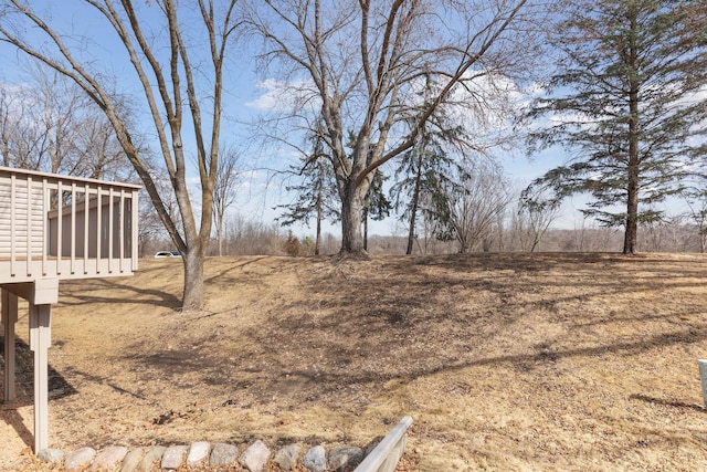 view of yard with a deck