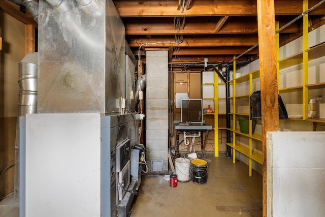 interior space with heating unit and a sink