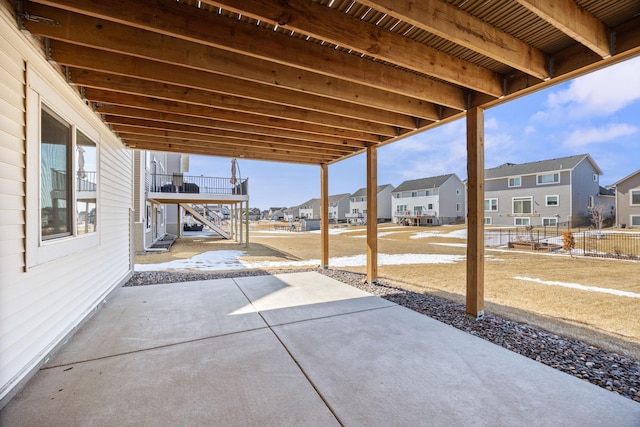 view of patio featuring a residential view