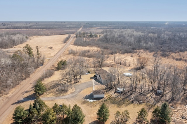 aerial view featuring a rural view
