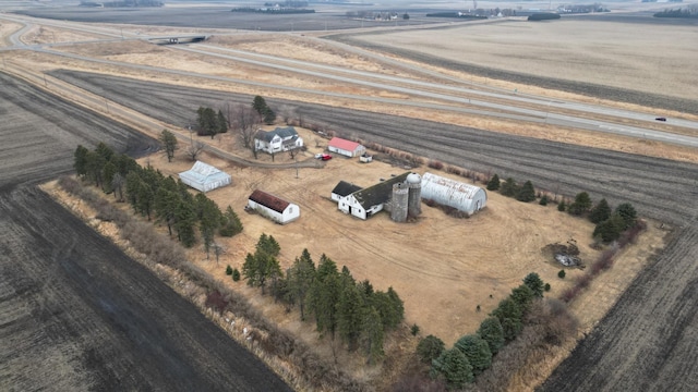 bird's eye view with a rural view