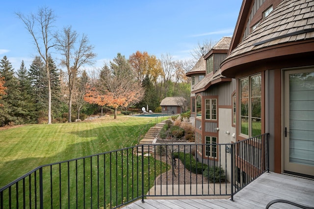 781 Ferndale Rd N, Orono, MN 55391 - wooden terrace with a yard