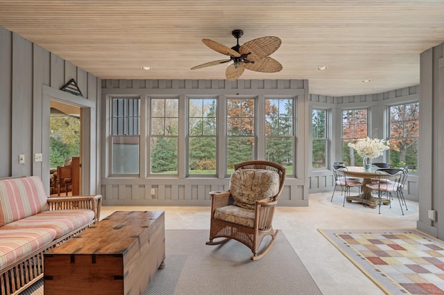 781 Ferndale Rd N, Orono, MN 55391 - sunroom featuring wooden walls, recessed lighting, and wooden ceiling
