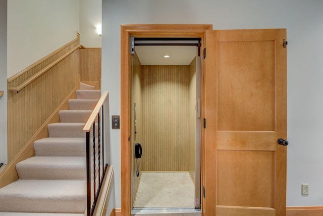 781 Ferndale Rd N, Orono, MN 55391 - stairway with elevator