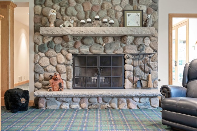 781 Ferndale Rd N, Orono, MN 55391 - interior details with a fireplace, baseboards, and visible vents