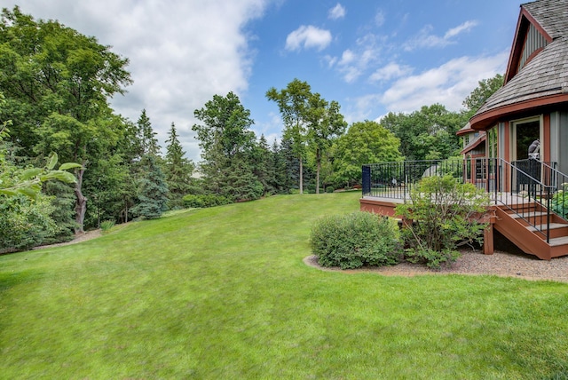 781 Ferndale Rd N, Orono, MN 55391 - view of yard featuring a wooden deck