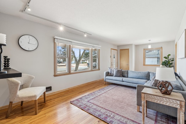 living room with light wood-style flooring