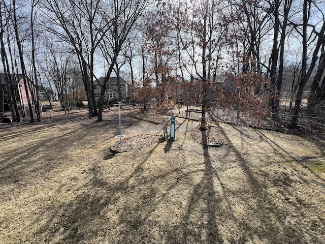 view of yard featuring fence