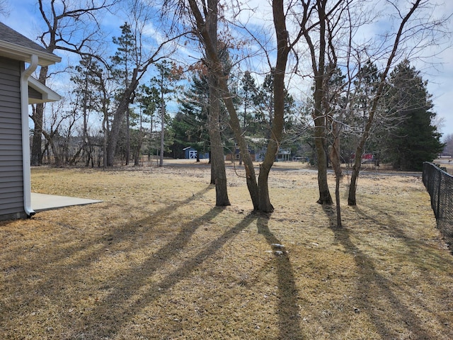 view of yard with fence