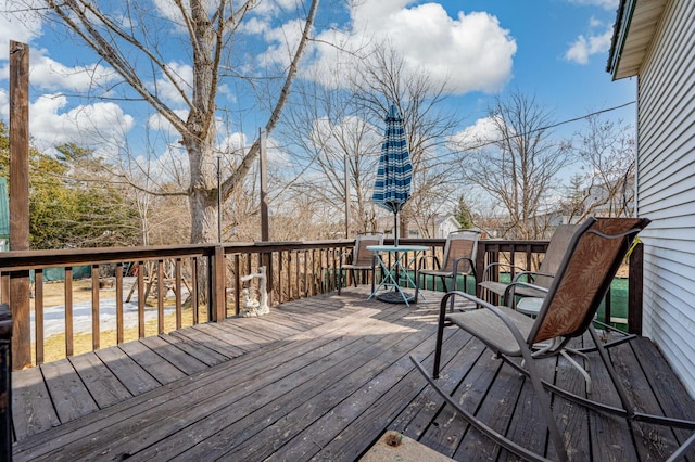 view of wooden deck