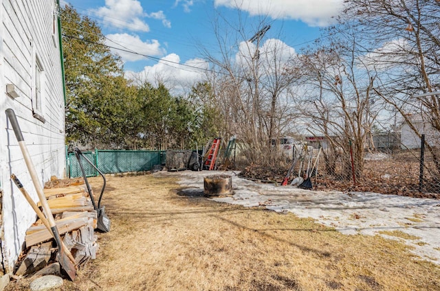 view of yard with fence