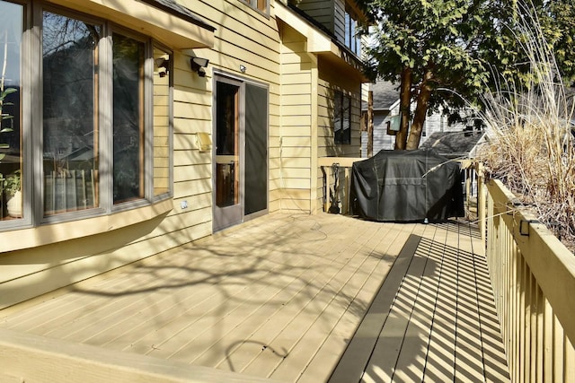 deck with area for grilling