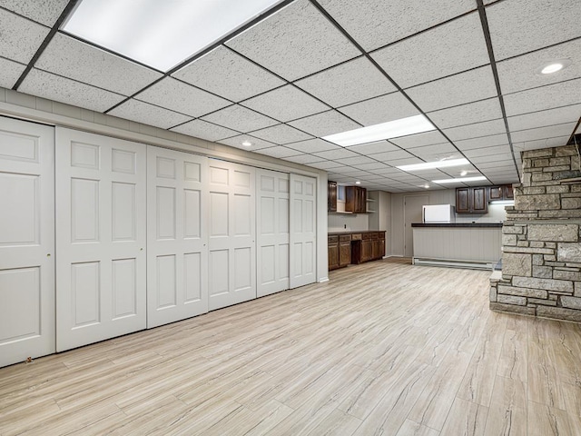 5109 Richmond Dr, Edina, MN 55436 - finished basement with wet bar, light wood-type flooring, and recessed lighting