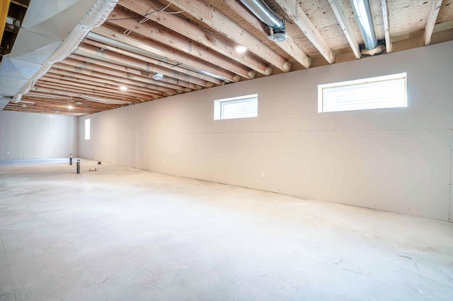 basement with a healthy amount of sunlight