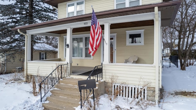 exterior space with a porch