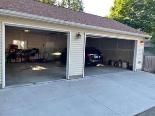 garage with driveway