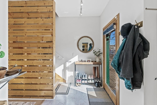 interior space with track lighting