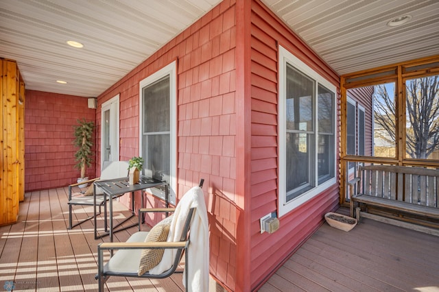 deck with covered porch