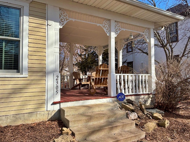 view of patio with a porch