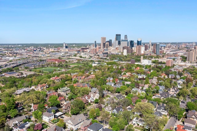 aerial overview of property's location featuring nearby urban area