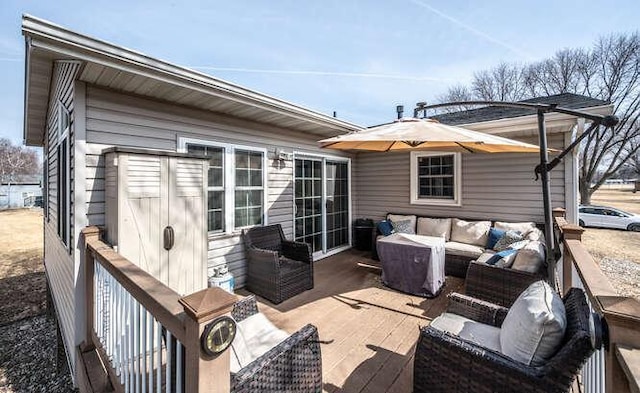 deck with an outdoor living space