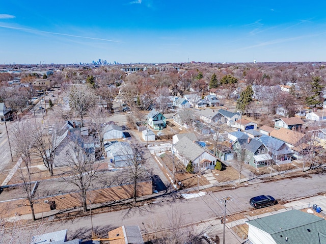 aerial view featuring a residential view