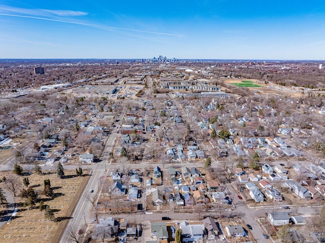 aerial view with a residential view