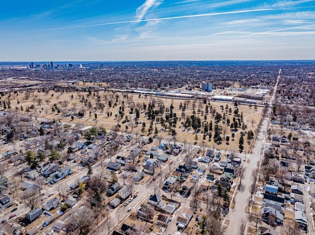 aerial view with a residential view