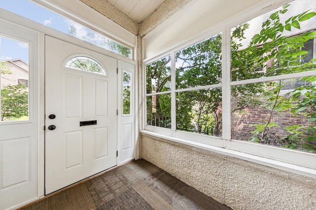 entrance foyer with dark wood-type flooring